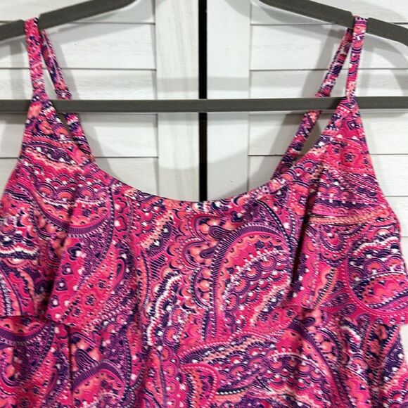 Women's Pink Paisley Tankini Top - Picture 5 of 13